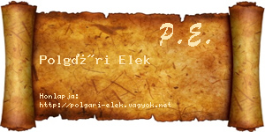 Polgári Elek névjegykártya
